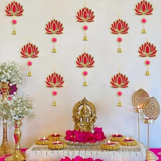 Divyakosh Lotus Hangings for Decoration, Pack of 10 - Image 3