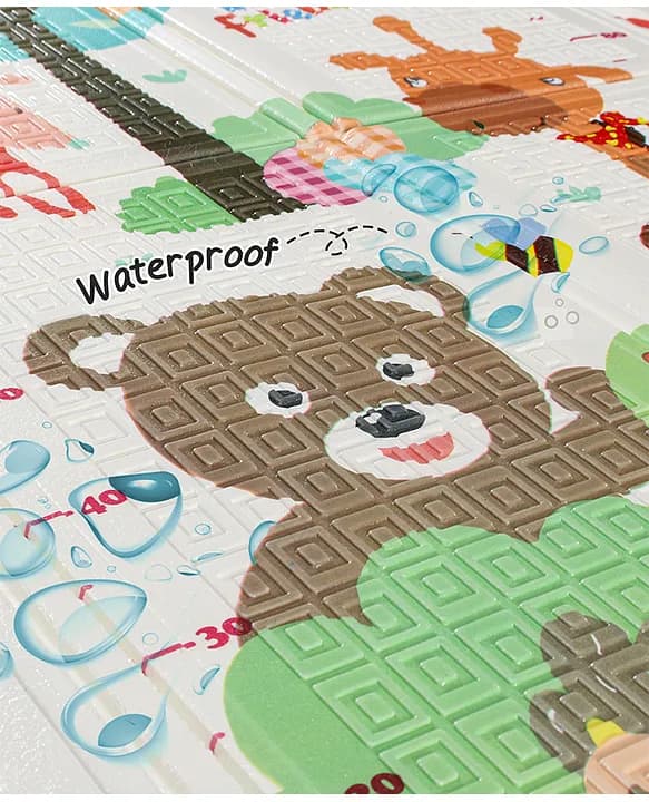 Intelliskills Extra Large Reversible Jungle Animals & Ocean Life Baby Learning & Crawling Foldable Play Mat | Waterproof | - Image 1